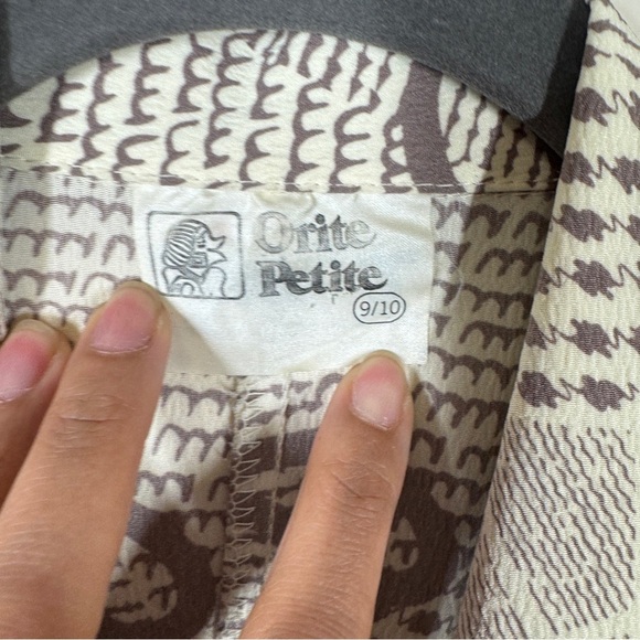 Vintage Orite Petite 70s 90s Geometric Paisley Print Midi Dress Size Large - Picture 6 of 16